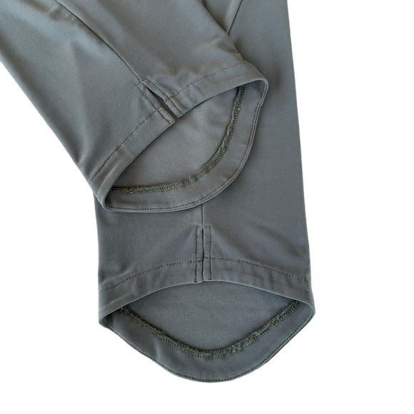 Sympli Canada Lagenlook Curved Hem Crop Pants Olive Green Stretch Size 8 GUC - Picture 6 of 11